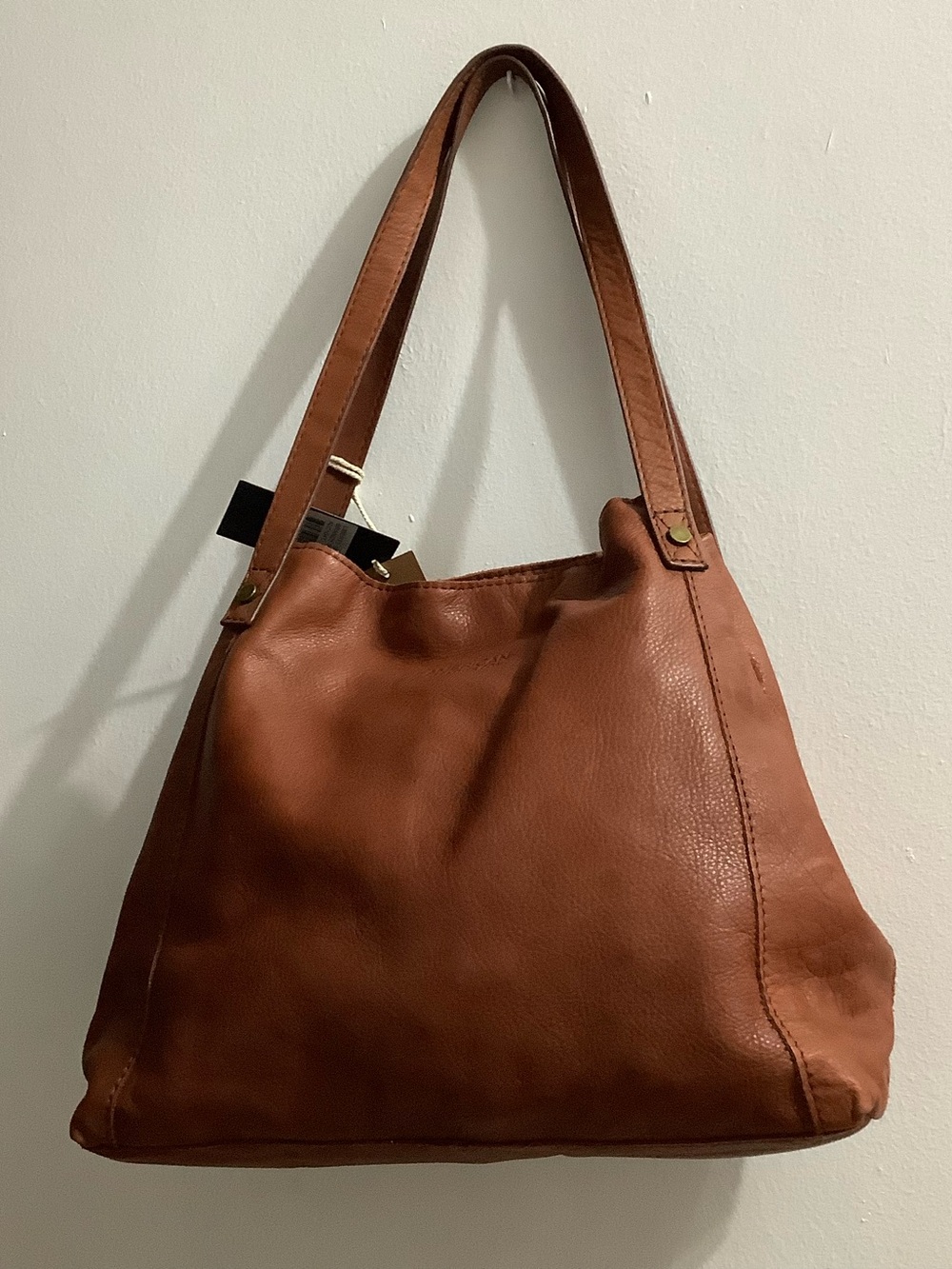 American Leather Co Liberty Shopper Brandy Smooth Bag in brown NWT